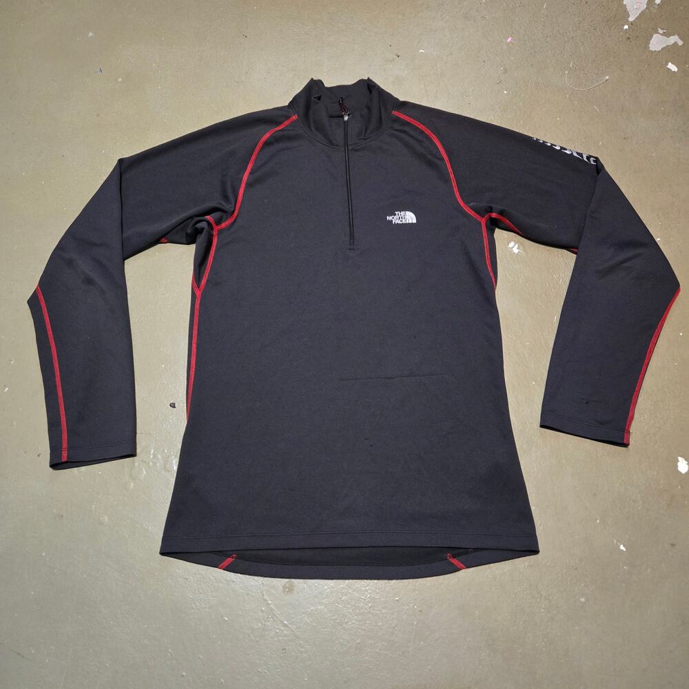 The North Face Quarter Zip Long Sleeve Midweight Black Shirt‎ Men's Size Medium